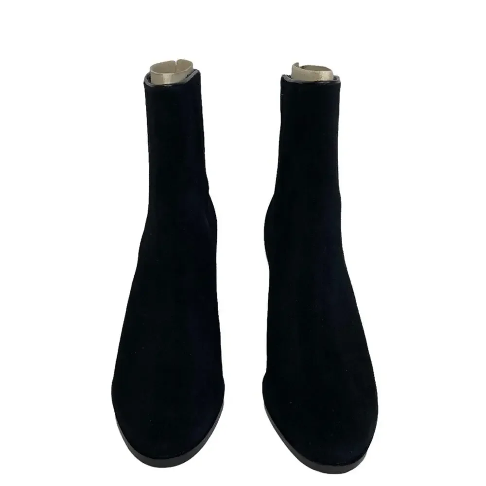 New Ted Baker Orbida Black Suede Block Heel Ankle Boots Size 35.5 - Picture 6 of 16